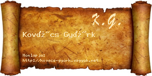 Kovács Györk névjegykártya