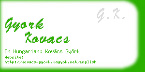 gyork kovacs business card
