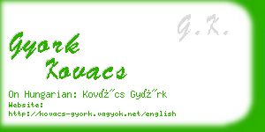 gyork kovacs business card